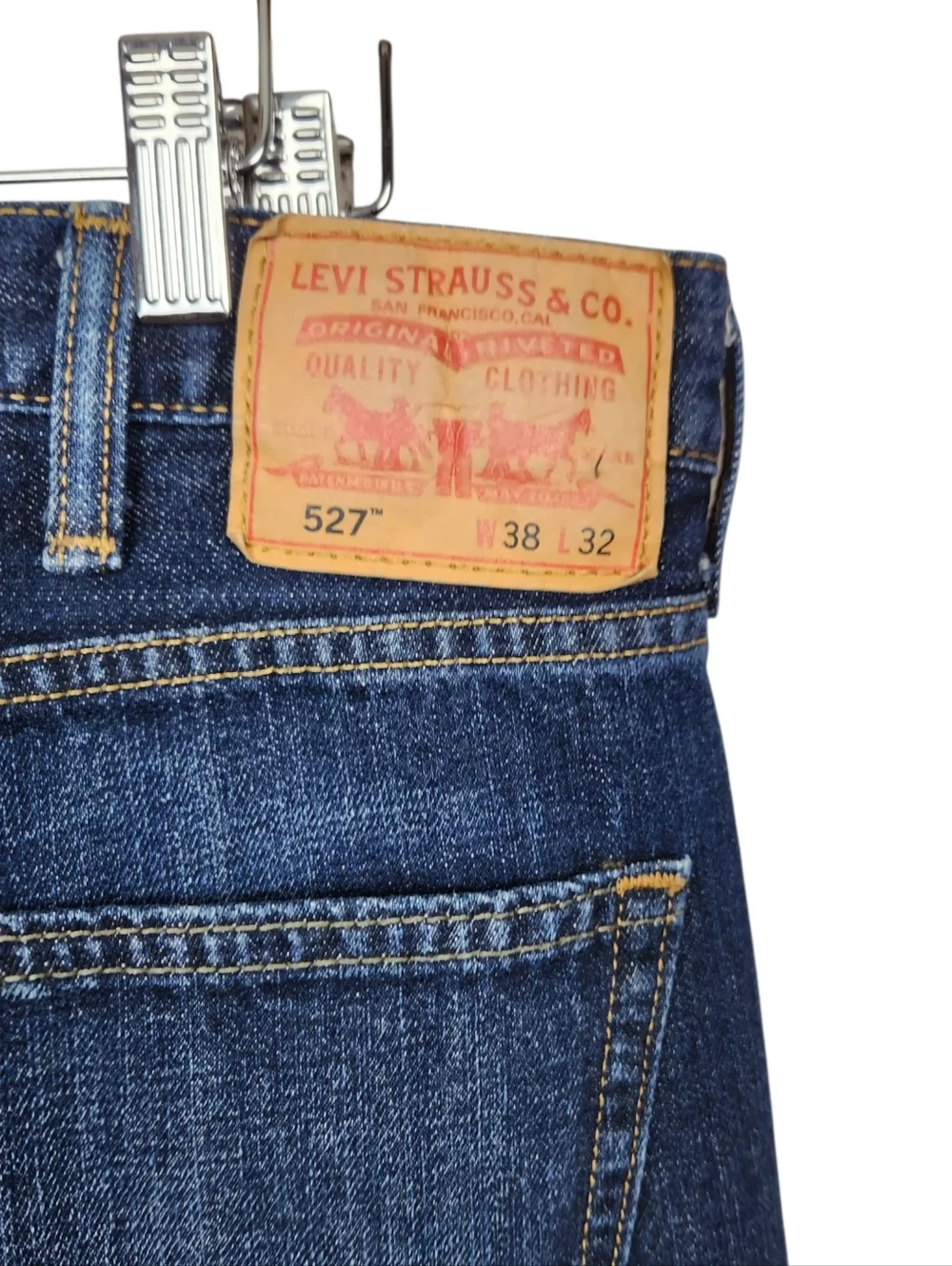 Levi's 527 Slim Bootcut Western Cowboy Denim Blue Jeans Mens Size 38 x 32